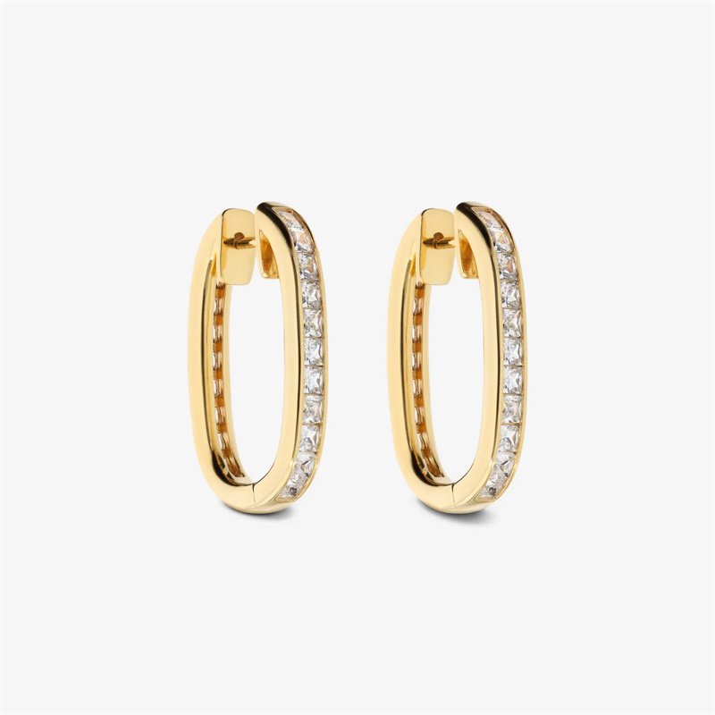 Custom Women Bracelets OEM Oval Earrings in 925 Silver with Cubic Zirconia