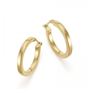 Made Your Style Jewelry In 14k Yellow Gold Plated Square Tube Hoop Earrings From Silver Jewelry Wholesaler