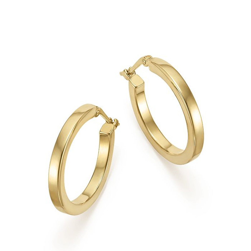 Made Your Style Jewelry In 14k Yellow Gold Plated Square Tube Hoop Earrings From Silver Jewelry Wholesaler