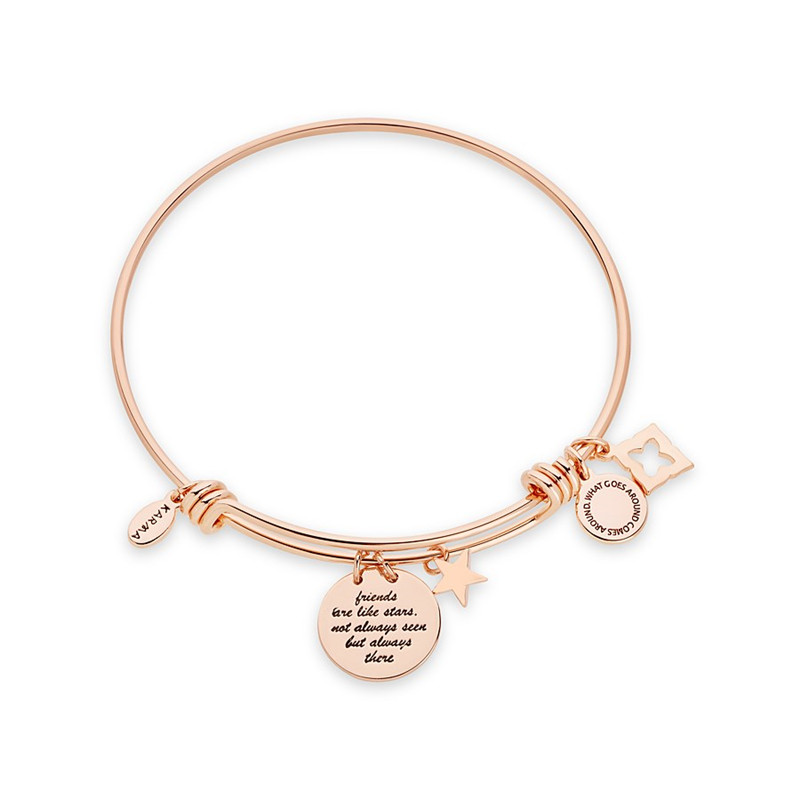 Make jewelry made in Sterling silver label CZ Rose Gold Plated Friendship Bangle for women girls