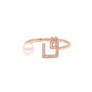 Haga joyas para diseñar su marca de anillo abierto con circonita cúbica chapada en oro rosa