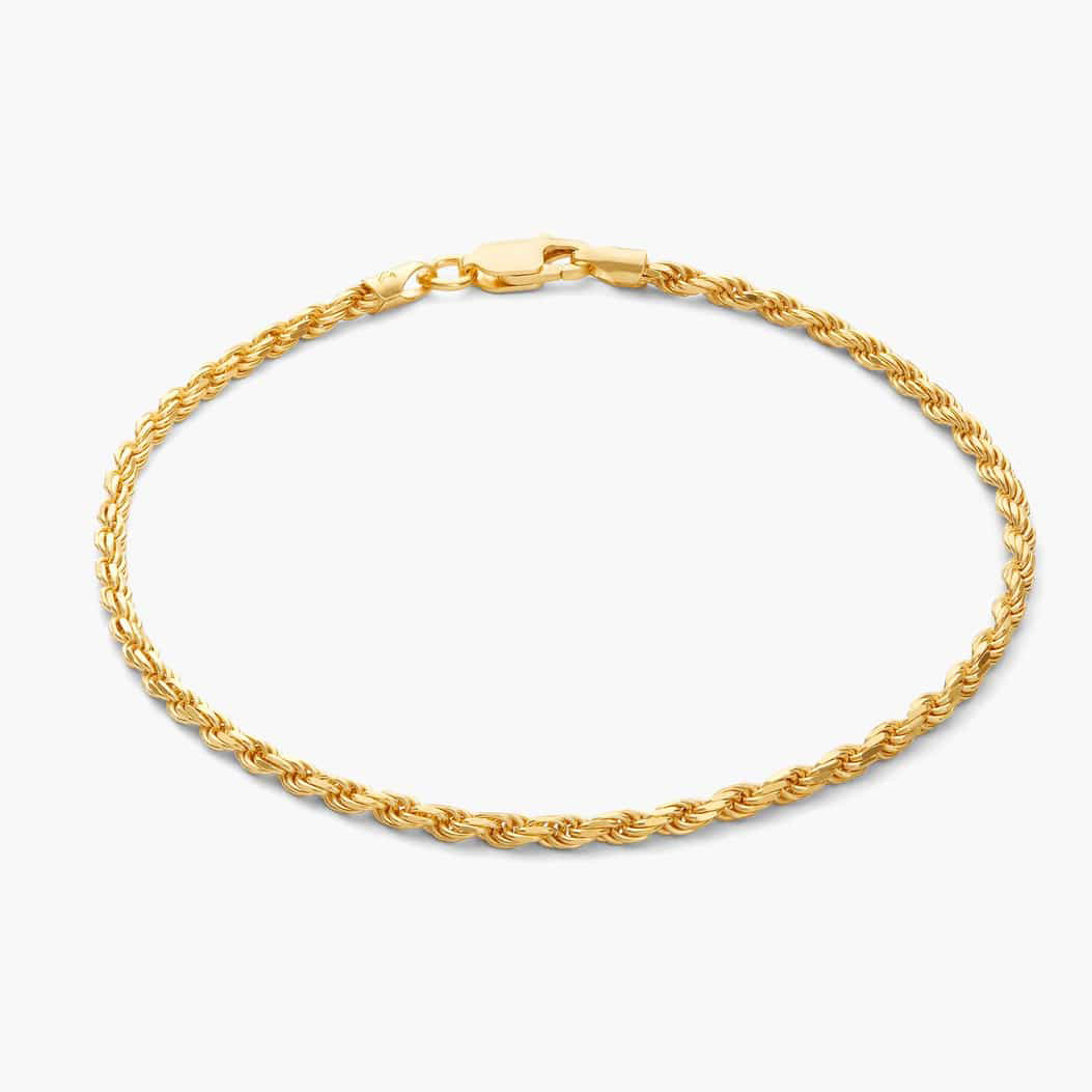 Make my own jewellery design Rope Bracelet 2.5mm gold vermeil jewelry manufacturer