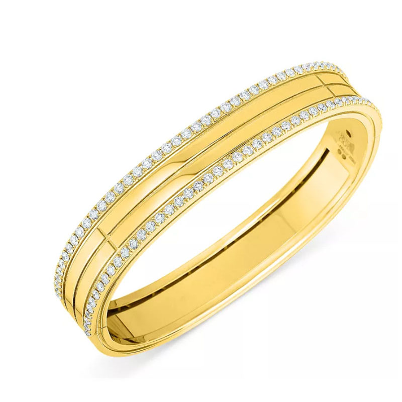 Making design 18K Yellow Gold Portofino CZ  Bangle Bracelet manufacturer