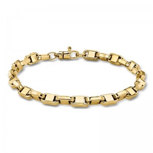 Custom 925 Silver Men’s 14kt Yellow Gold Mariner-Link Bracelet Manufacturer