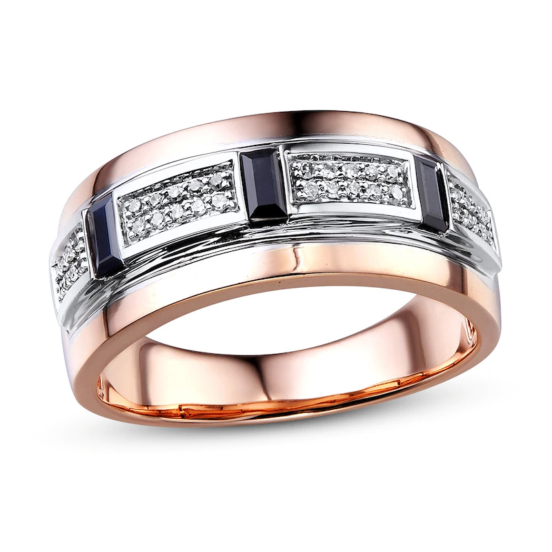 Engroshandel til mænd, naturlig blå safir og diamant OEM/ODM smykkering Custom smykkedesigntjenester