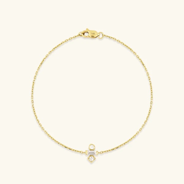 Custom OEM ODM Jewelry Factory of Mixed-Cut Birthstone Bracelet in Gold