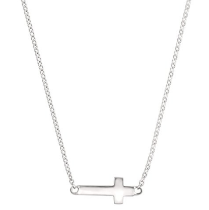 Collana con corda in argento sterling 'Simplex Cross' all'ingrosso personalizzata, 16″