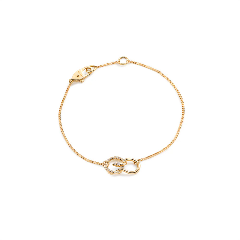 JINGYING : 18K SNAKE KNOT CZ Bracelet Custom Design Silver Jewelry  Factory