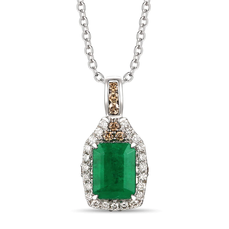 Přírodní smaragdový náhrdelník na zakázku vyráběný výrobcem šperků ze sterlingového stříbra v Číně OEM/ODM šperky