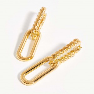 Netherlands jewelry wholesaler custom 925 sterling silver 18K gold Plated earrings