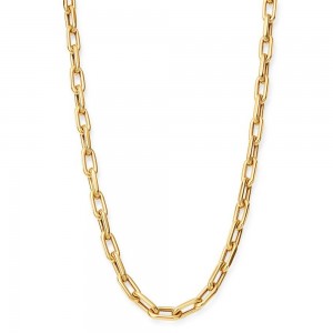 Nice and shiny for the 14k yellow gold vermeil open link chain necklace, russia custom jewelry supplier said