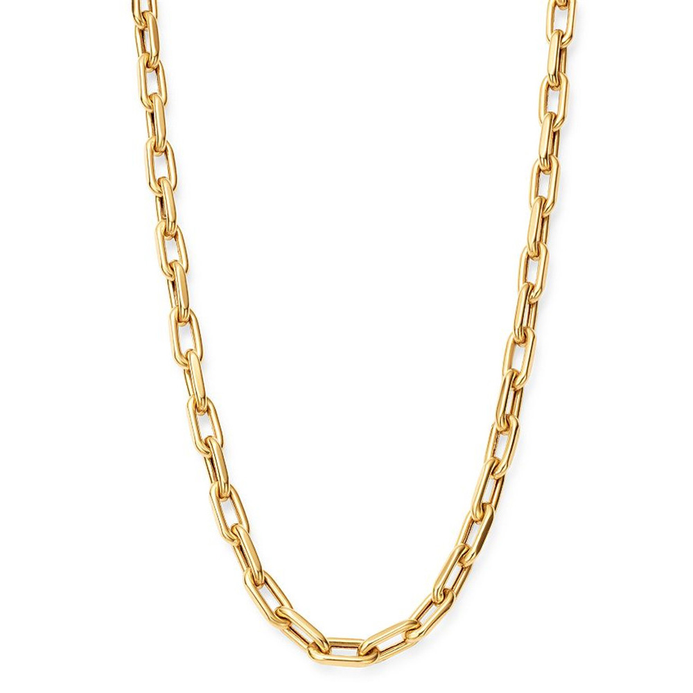 Bonito y brillante para el collar de cadena de eslabones abiertos bañado en oro amarillo de 14k, dijo el proveedor de joyería personalizada de Rusia