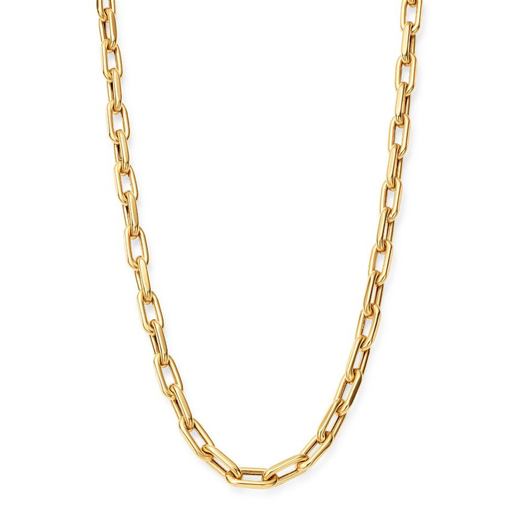 Nice and shiny for the 14k yellow gold vermeil open link chain necklace, russia custom jewelry supplier said