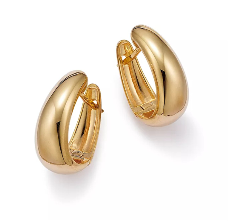 Pendientes de aro pequeños graduados OEM ODM personalizados de fabricantes de joyas de plata de Noruega 925 en oro amarillo vermeil de 14 quilates