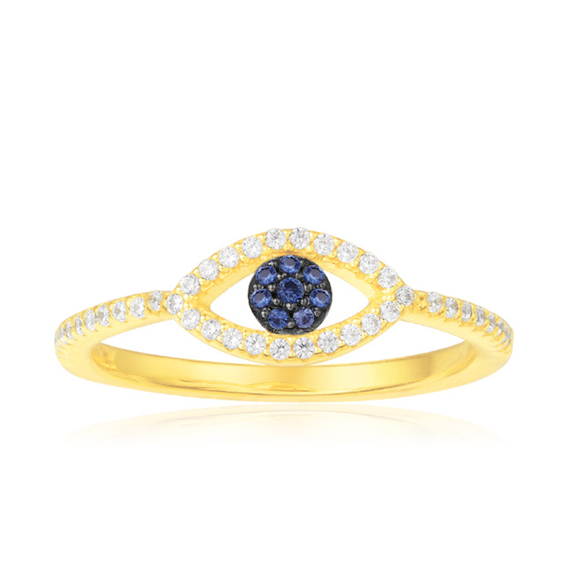 Wholesale 18K Gold Blue Sapphire Ring Sterling Silver Jewelry OEM Factory