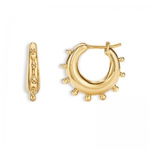 ODM 18K Yellow Gold Vermeil  Yoga Small Hoop Earrings made as your needs