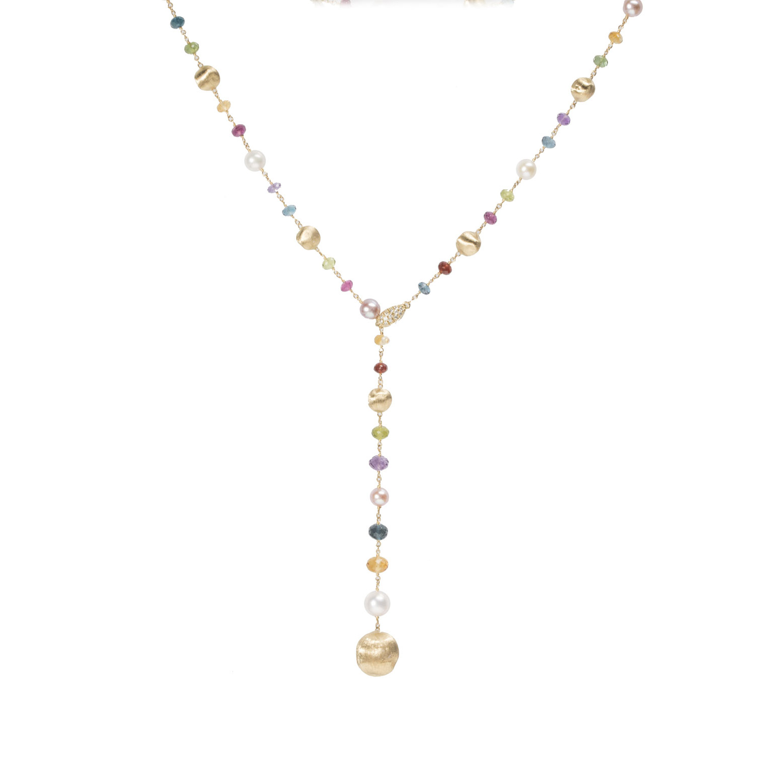 Wholesale OEM 18k Mixed-Gemstone Necklace Pearls design your own pendant OEM/ODM Jewelry