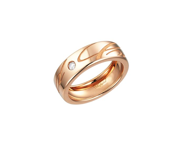 Groothandel OEM 18k roosgoue ring OEM / ODM Juweliersware Pasgemaakte logo gemaak met jou ontwerp