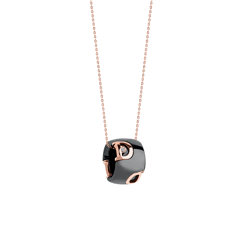 Wholesale OEM/ODM Jewelry Black ceramic, pink gold filled necklace Design your shape jewelry