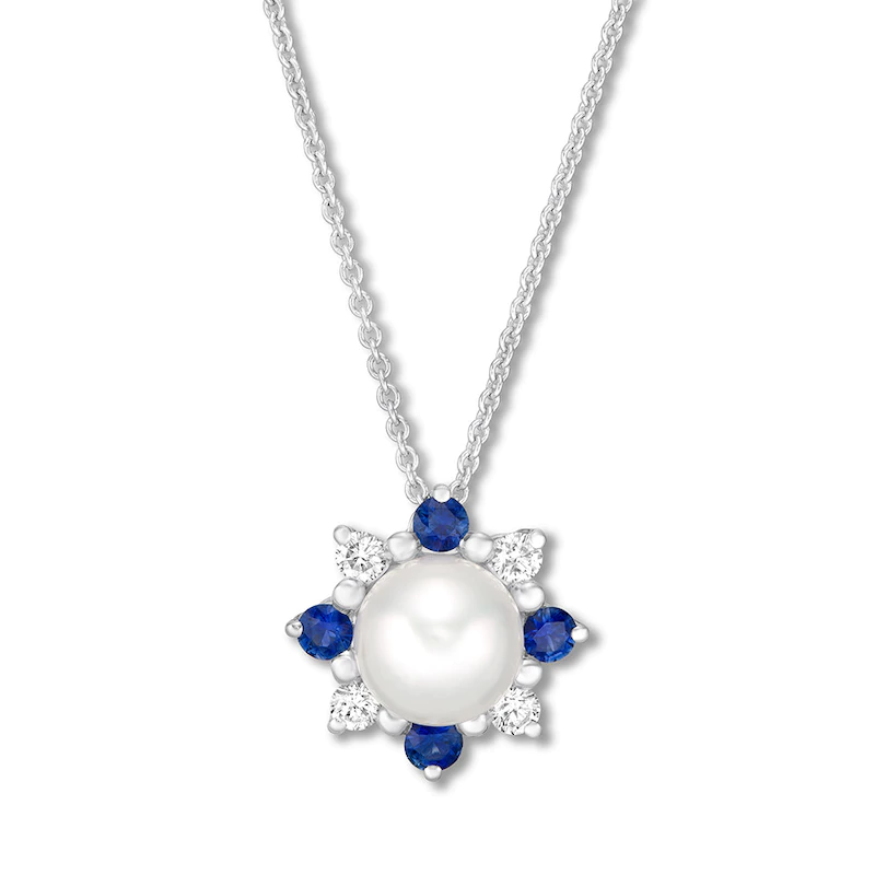 Wholesale OEM/ODM Jewelry OEM Custom Pearl & Sapphire Necklace Diamonds 14K Gold Personalised design service