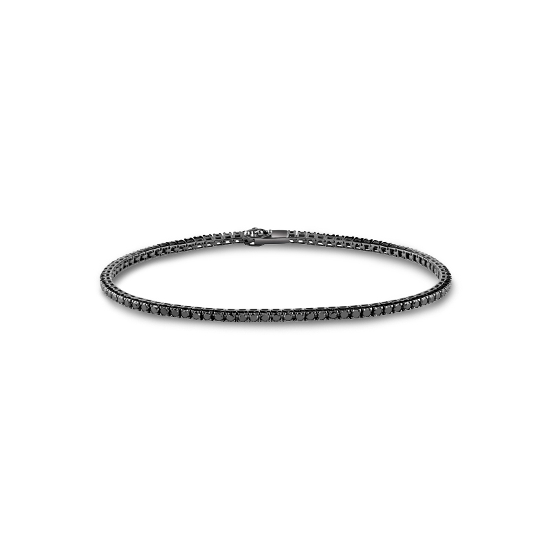 Fabricant de bracelets de tennis en or blanc et diamants noirs, conception personnalisée OEM/ODM, vente en gros