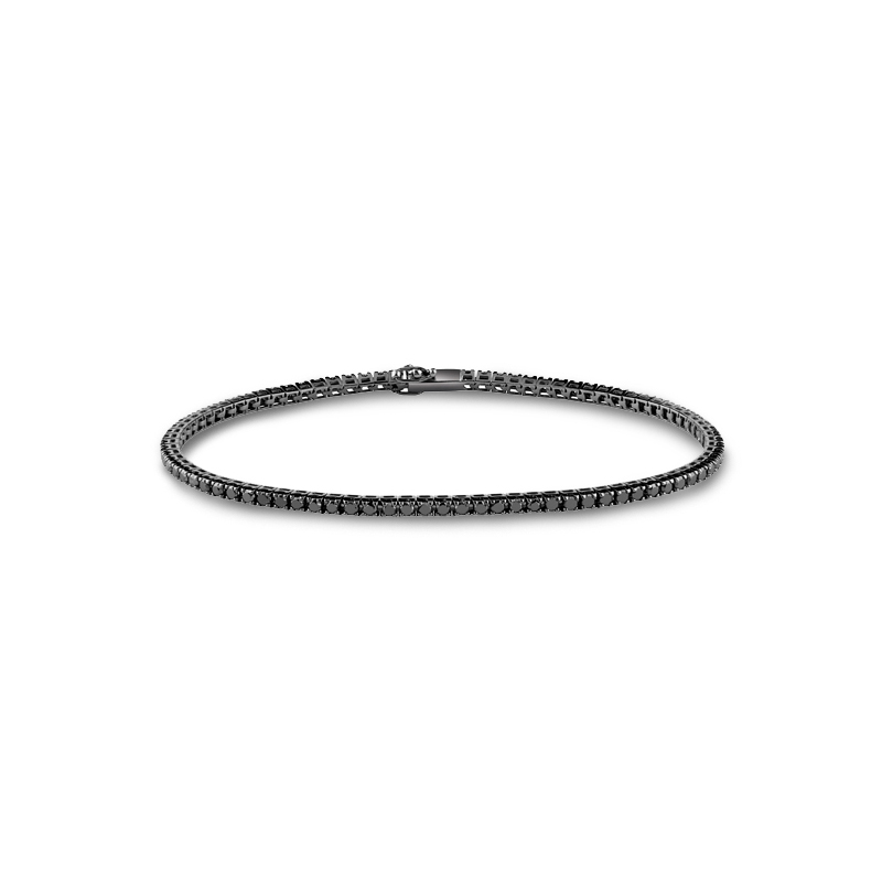 Fabricante al por mayor de pulseras de tenis de joyería OEM/ODM con diseño personalizado de oro blanco y diamantes negros