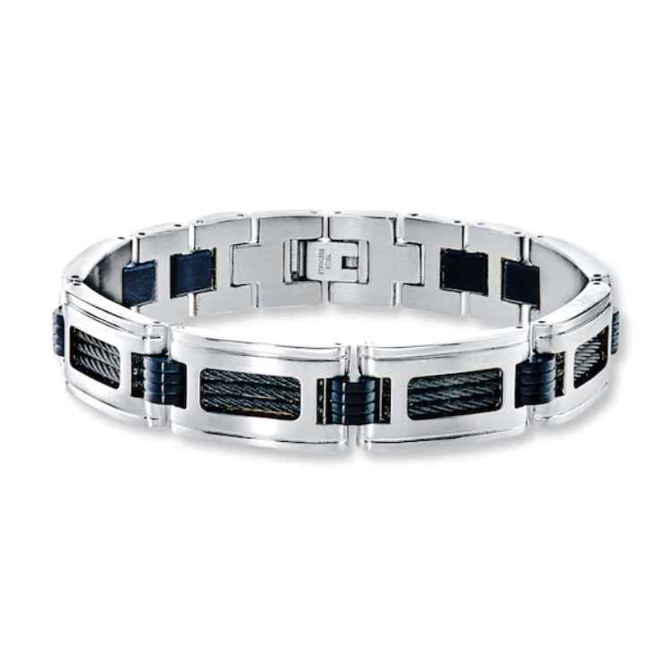 OEM Men’s Link Bracelet Black Stainless Steel Length Create Your Own Custom Jewelry