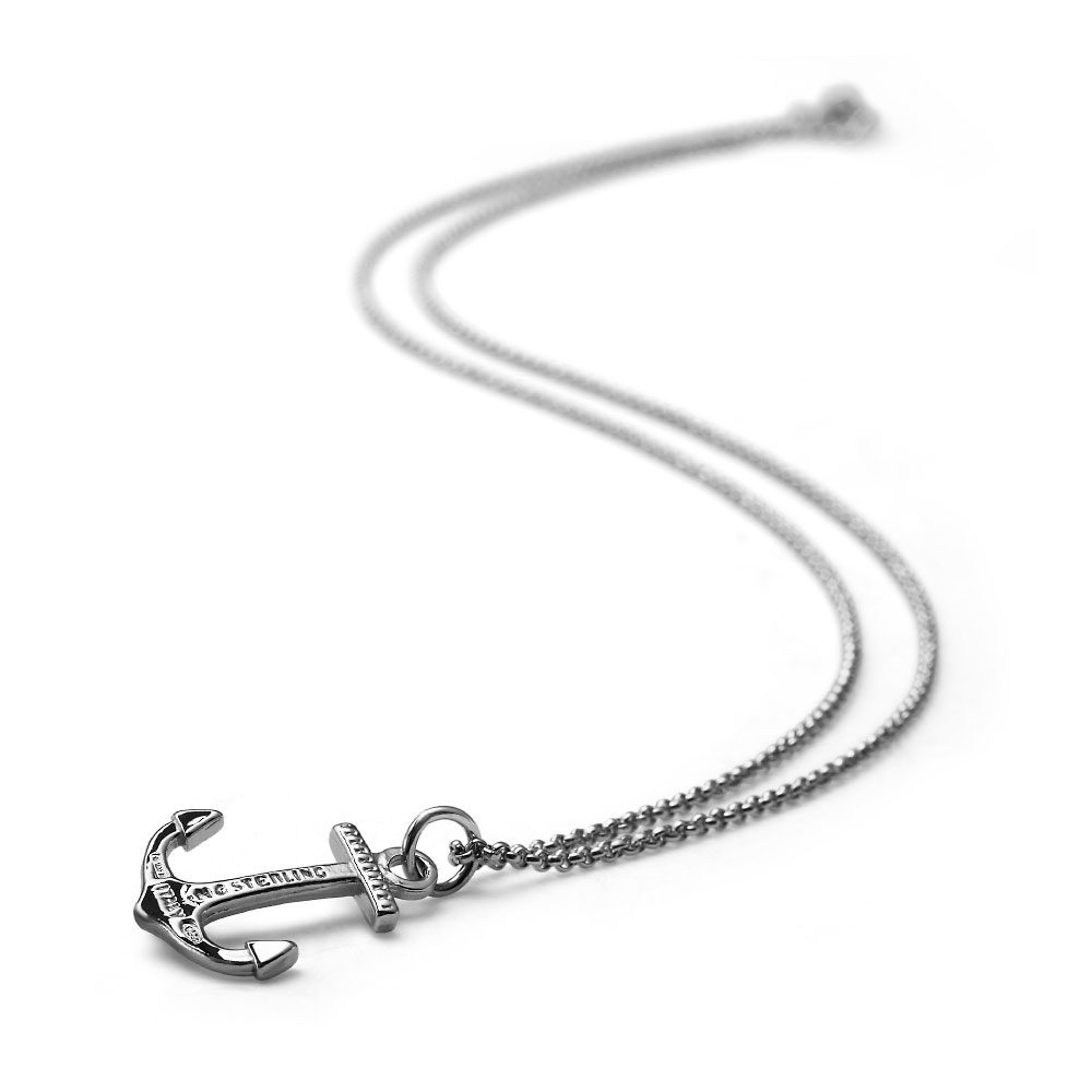 Collana OEM di gioielli OEM / ODM all'ingrosso MAN Anchor in argento 925, designer di alta gioielleria da donna