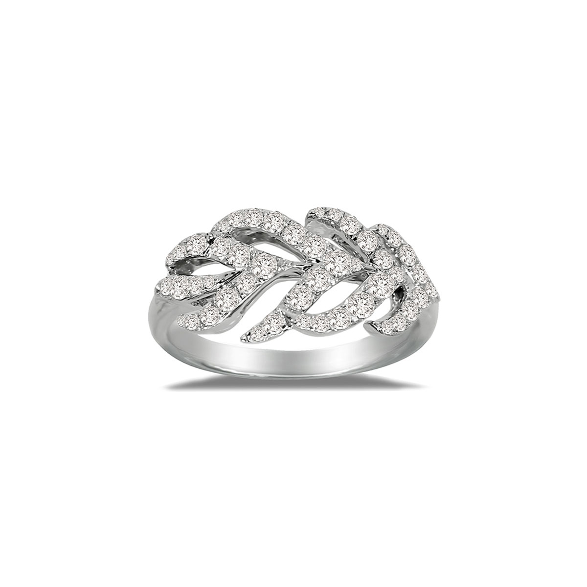 Wholesale OEM ODM 18K White Gold & Diamond Feather Ring or sterling silver ring manufacturer OEM/ODM Jewelry