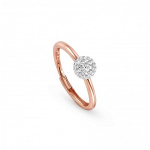 Bague en or rose et CZ OEM ODM Soul, bijoux faits sur mesure pour votre marque