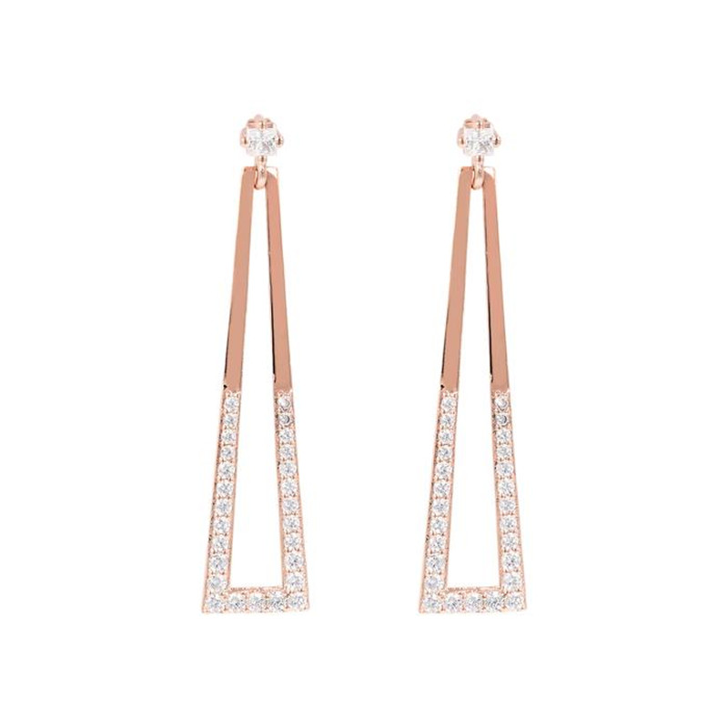 OEM ODM  made in Geometrical Dangle Earrings with Cubic Zirconia wholesaler