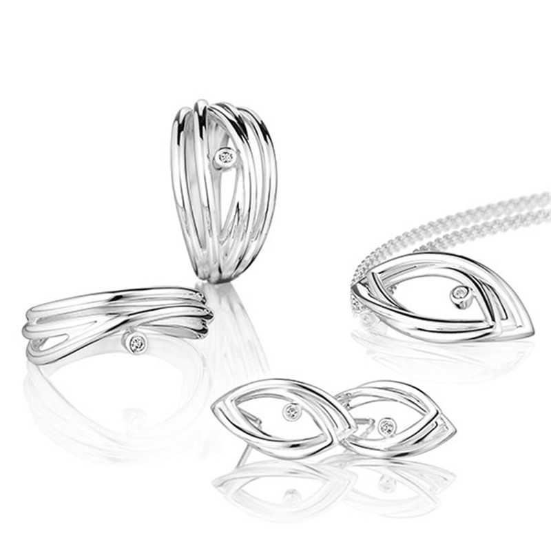 Collana di orecchini ad anello OEM ODM t in argento sterling 925, attività di gioielleria da oltre 20 anni