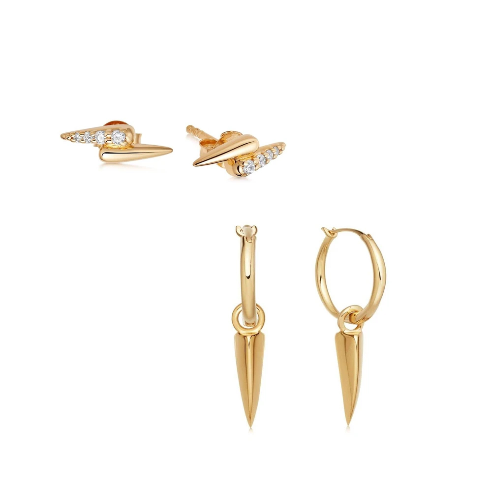Boucles d'oreilles à double griffe en or plaqué OEM, vente en gros, bijoux OEM/ODM en argent sterling, bijoux personnalisés et personnalisés