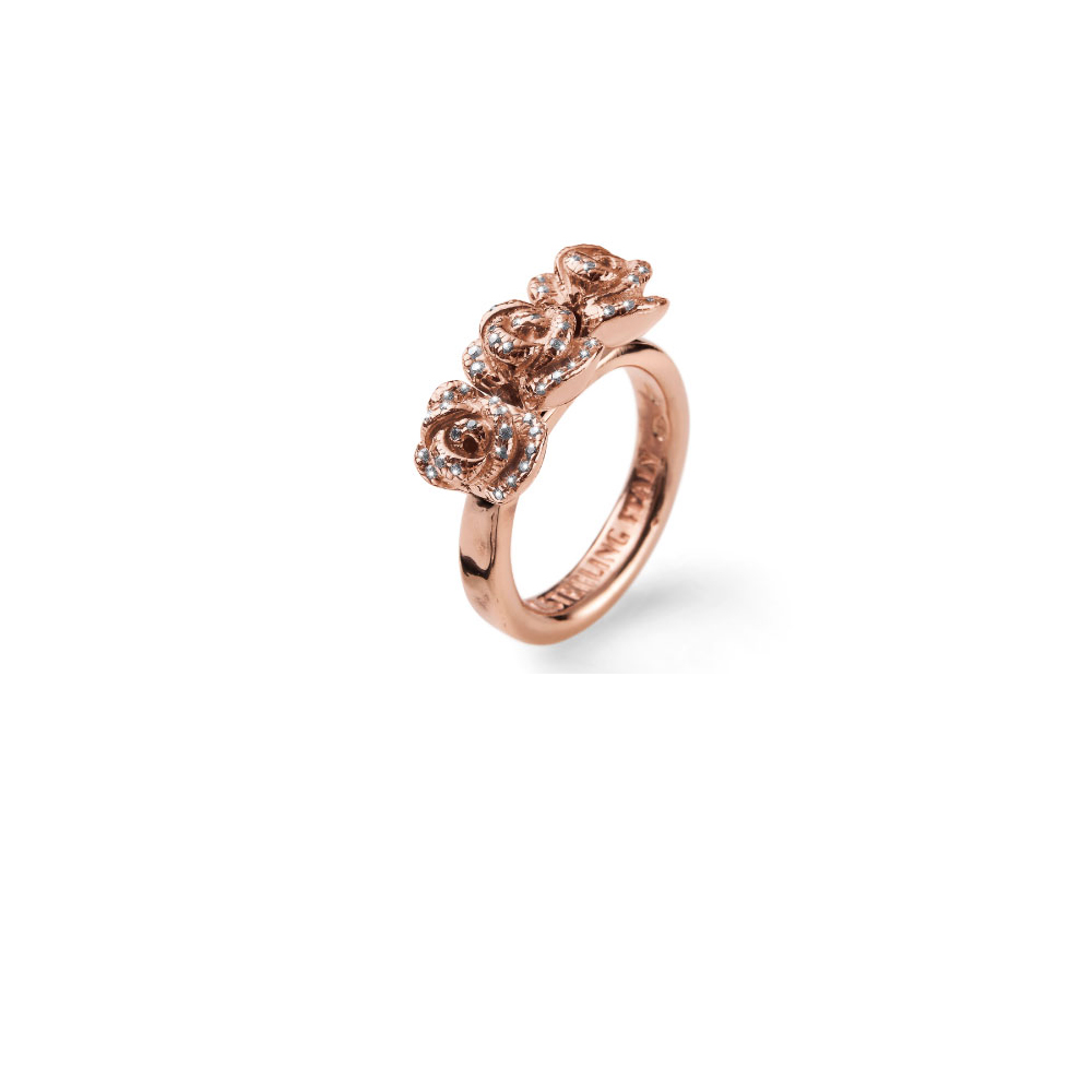 Wholesale OEM Ring OEM/ODM Jewelry three rose in gold-plated Silver 925 design custom made fine jewelry factory