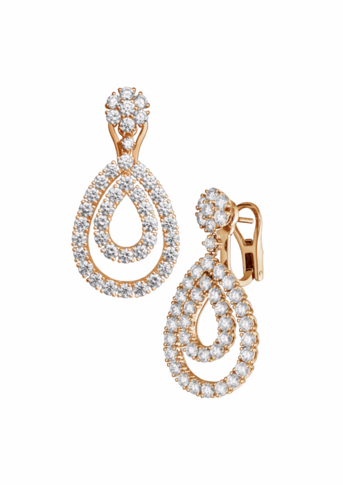 Mórdhíol OEM Swarovski Zirconia Earrings Rose Gold Jewelry Monaróirí