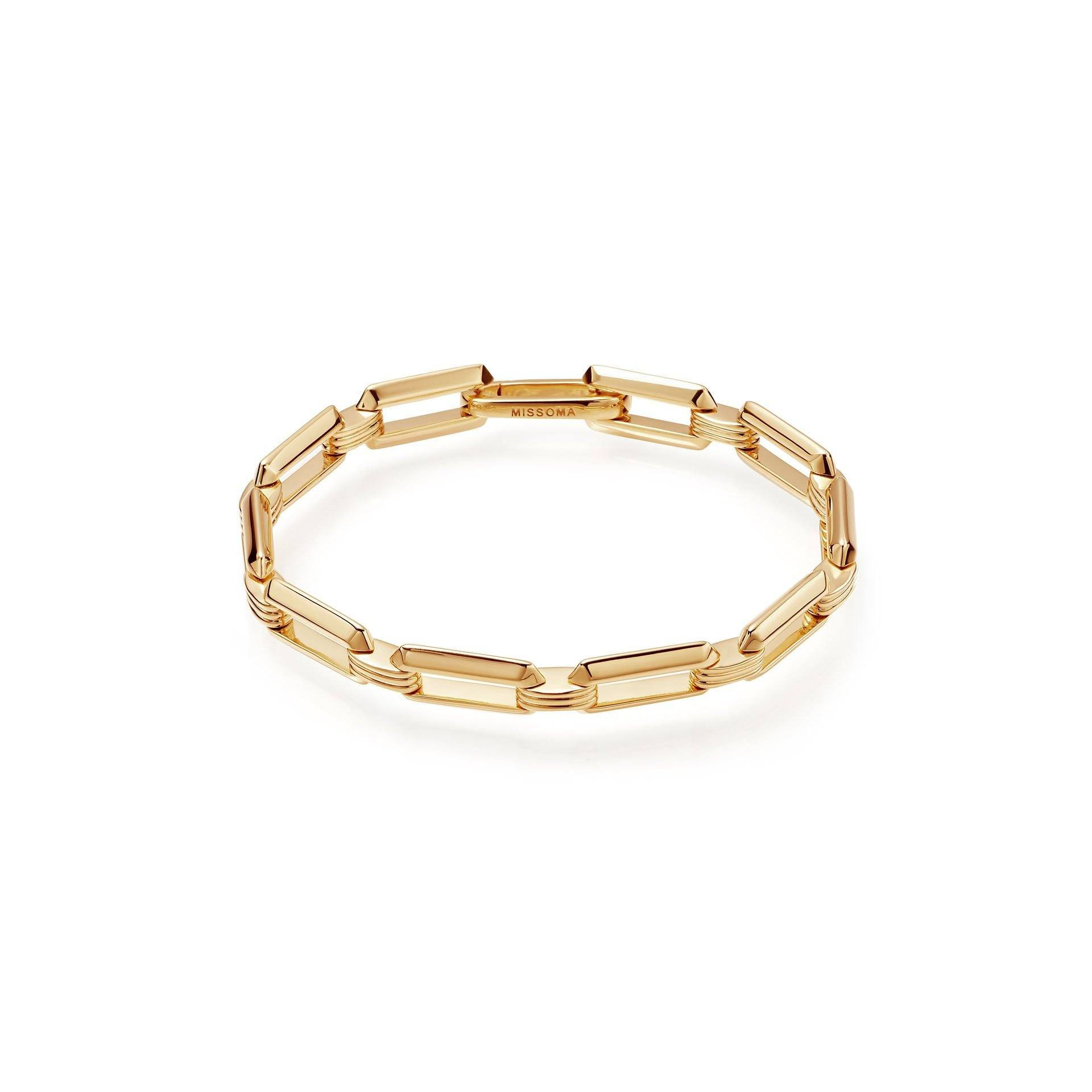 I braccialetti a catena OEM di gioielli OEM / ODM all'ingrosso placcati in oro 18 ct su ottone offrono le tue idee e progetti