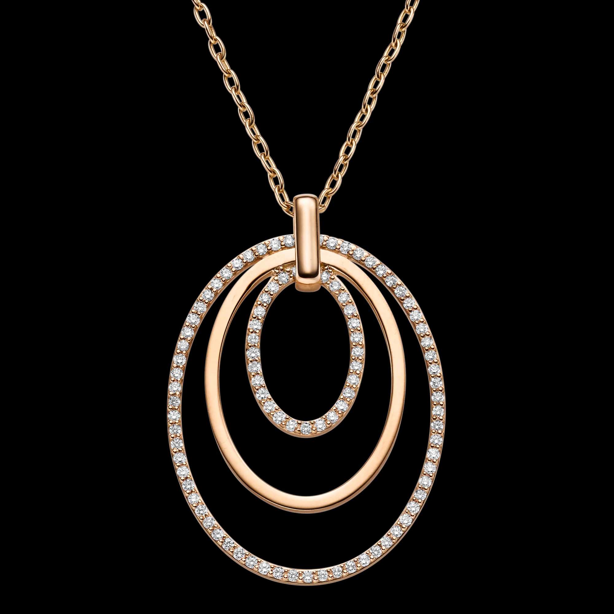 I gioielli OEM / ODM personalizzati OEM all'ingrosso realizzano il commercio all'ingrosso di pendenti CZ in oro rosa 18 carati con pavimentazioni in vermeil