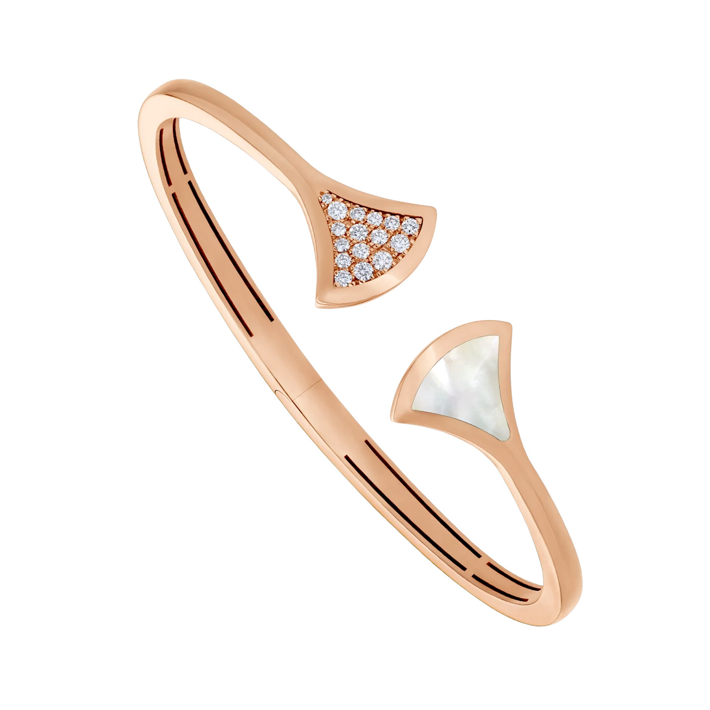 Wholesale OEM design 18 kt OEM/ODM Jewelry rose gold filled bangle bracelet set with a mother of pearl element custom jewelry manufacturers china