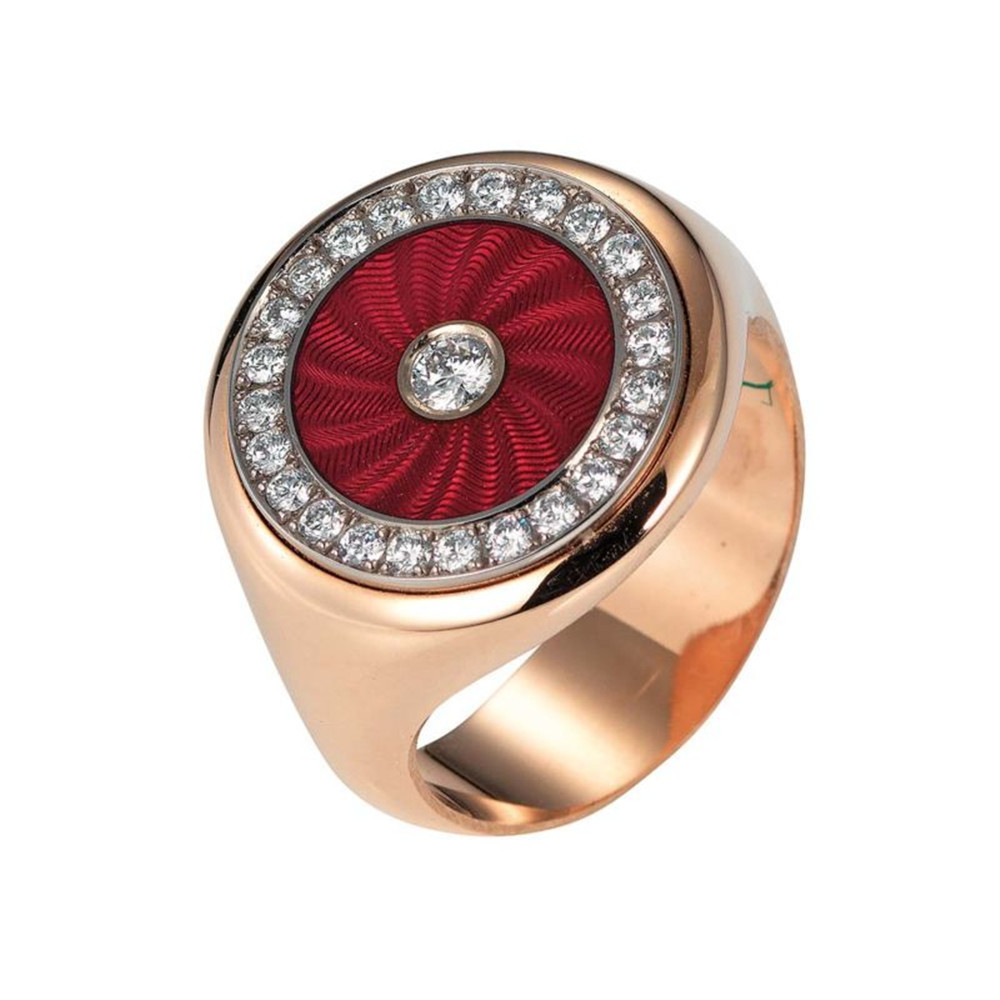 خاتم من الذهب الوردي مصنوع حسب الطلب من مصنع المجوهرات OEM بجودة مذهلة