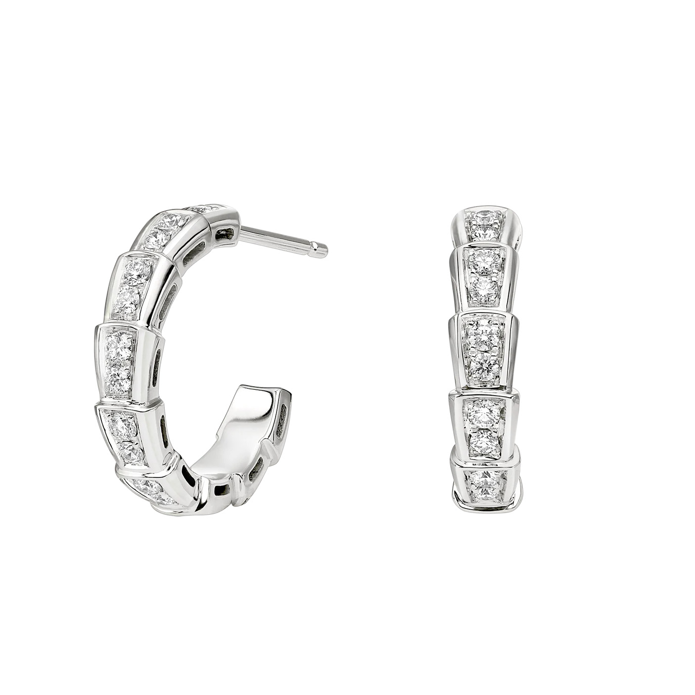 Boucles d'oreilles en or blanc 18 carats de conception OEM en gros serties de diamants pavés OEM / ODM Bijoux fabricants de bijoux personnalisés Chine