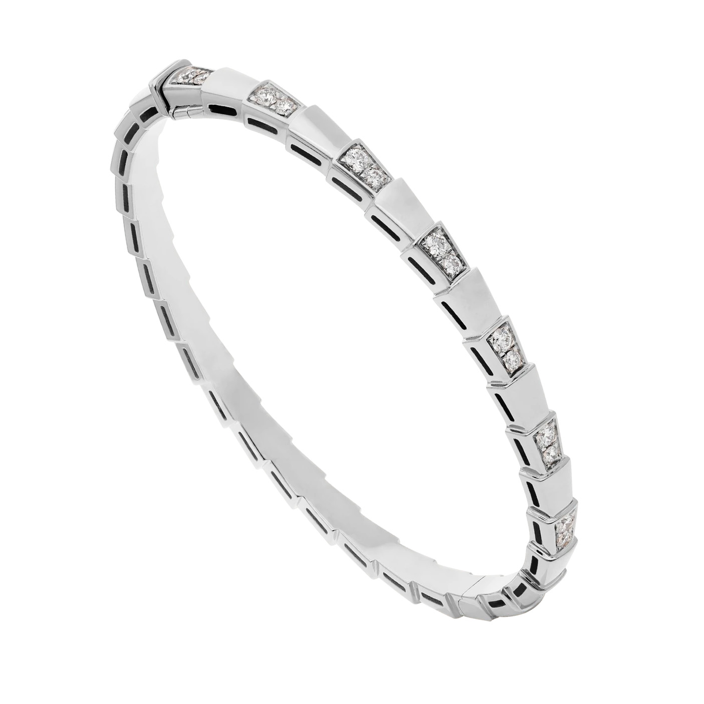 Wholesale OEM made design 18K white OEM/ODM Jewelry gold bracelet set with demi-pavé diamonds custom jewelry manufacturers china