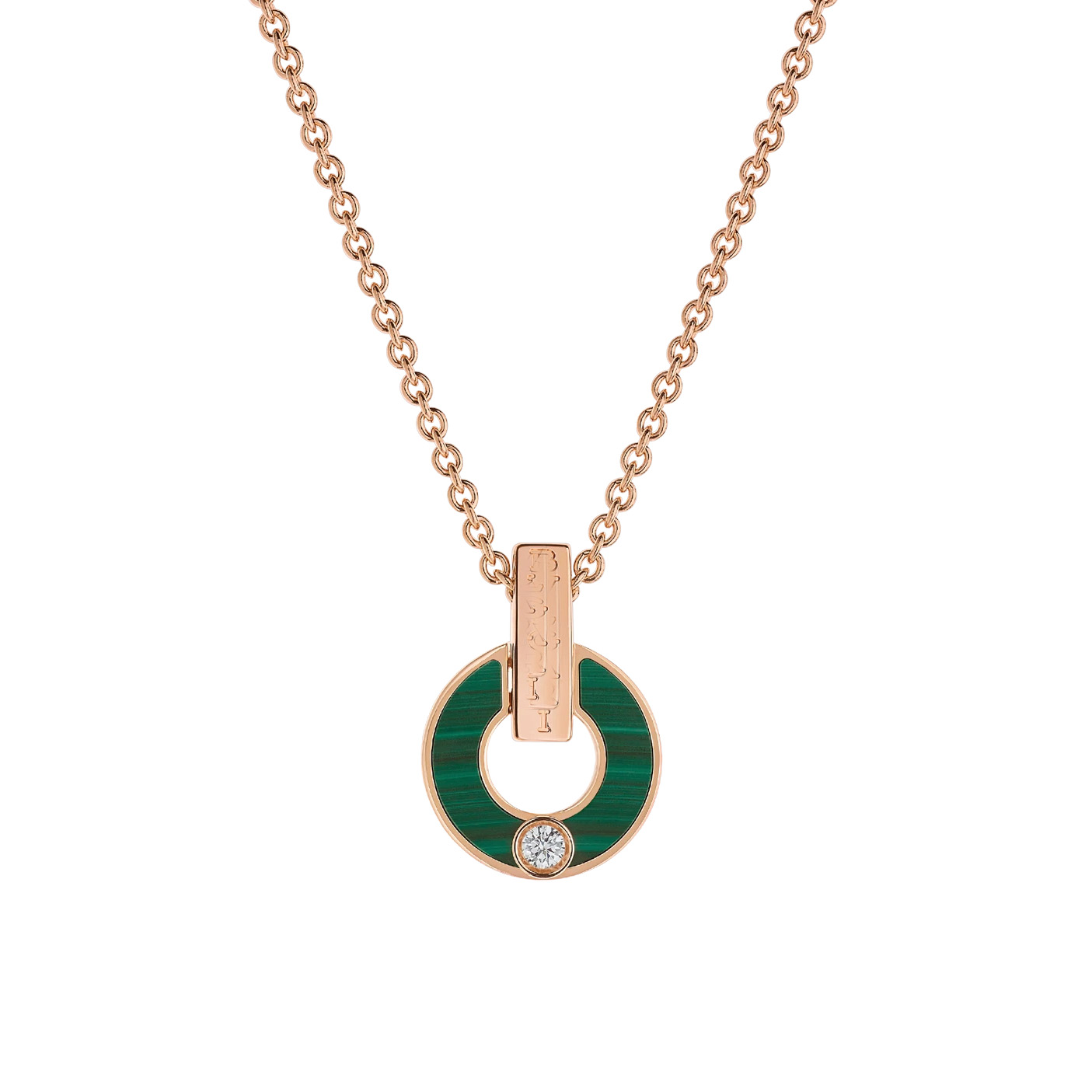 Wholesale OEM made design Openwork 18 kt rose gold OEM/ODM Jewelry necklace set with malachite elements and a round brilliant-cut diamond custom jewelry manufacturers china