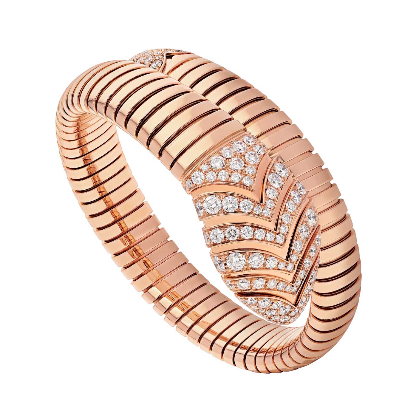 Joias OEM / ODM no atacado feitas de pulseira de espiral única banhada a ouro rosa 18 kt em prata esterlina