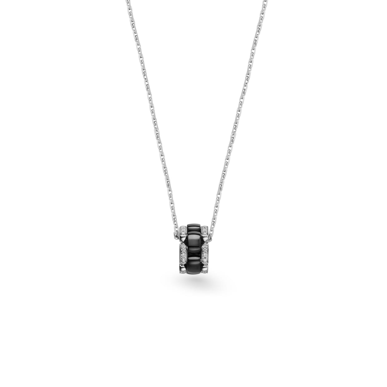 Wholesale OEM necklace in 18K white gold, diamonds, black ceramic OEM/ODM Jewelry design your jewelry