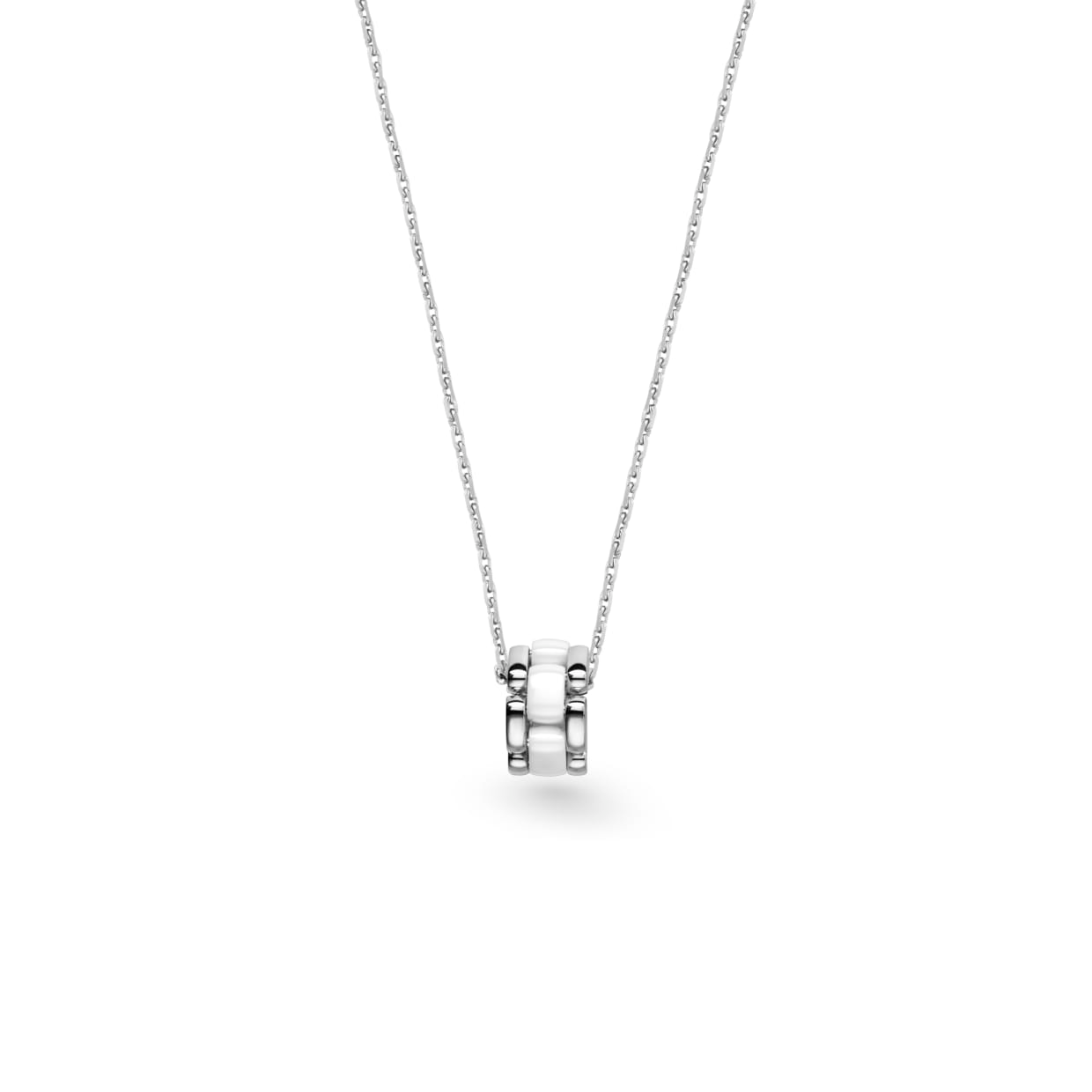 Wholesale OEM/ODM Jewelry OEM necklace in 18K white gold, white ceramic Silver Pendant Design