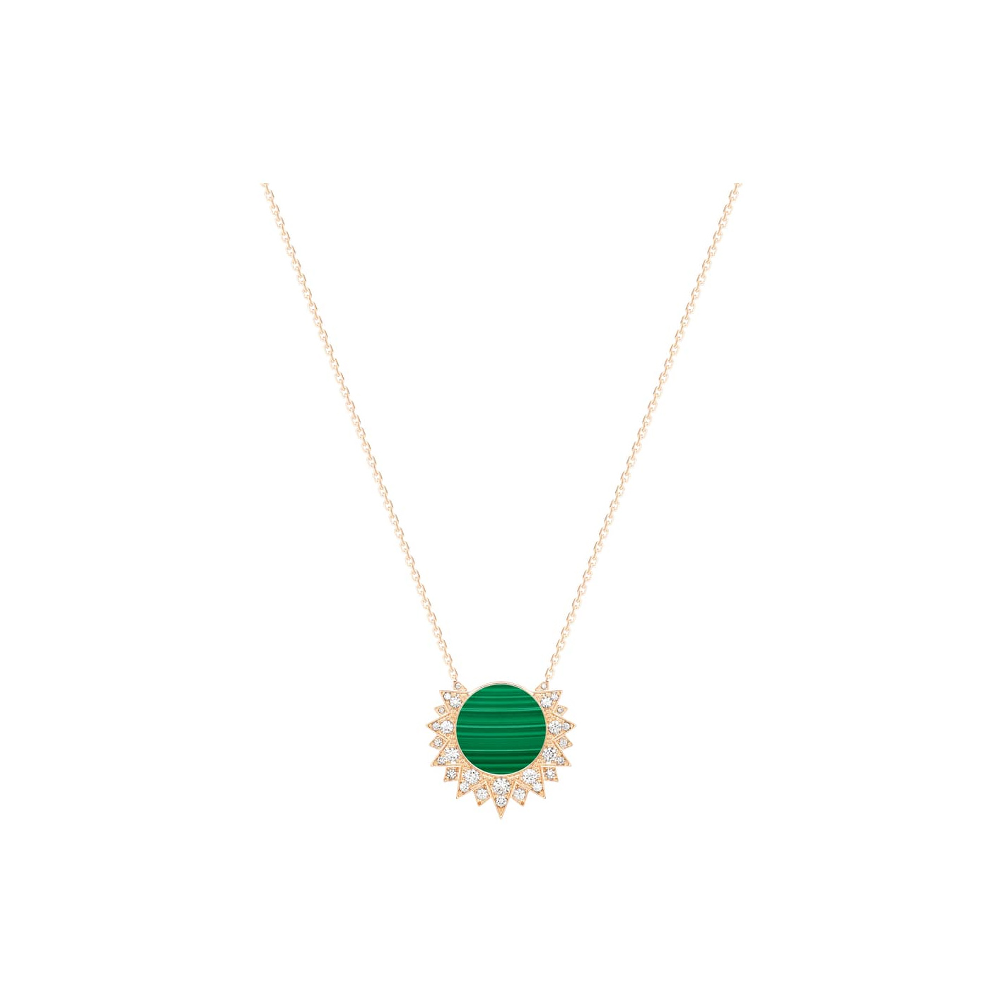 Wholesale OEM pendant OEM/ODM Jewelry in 18K rose gold set with a malachite custom made with your design