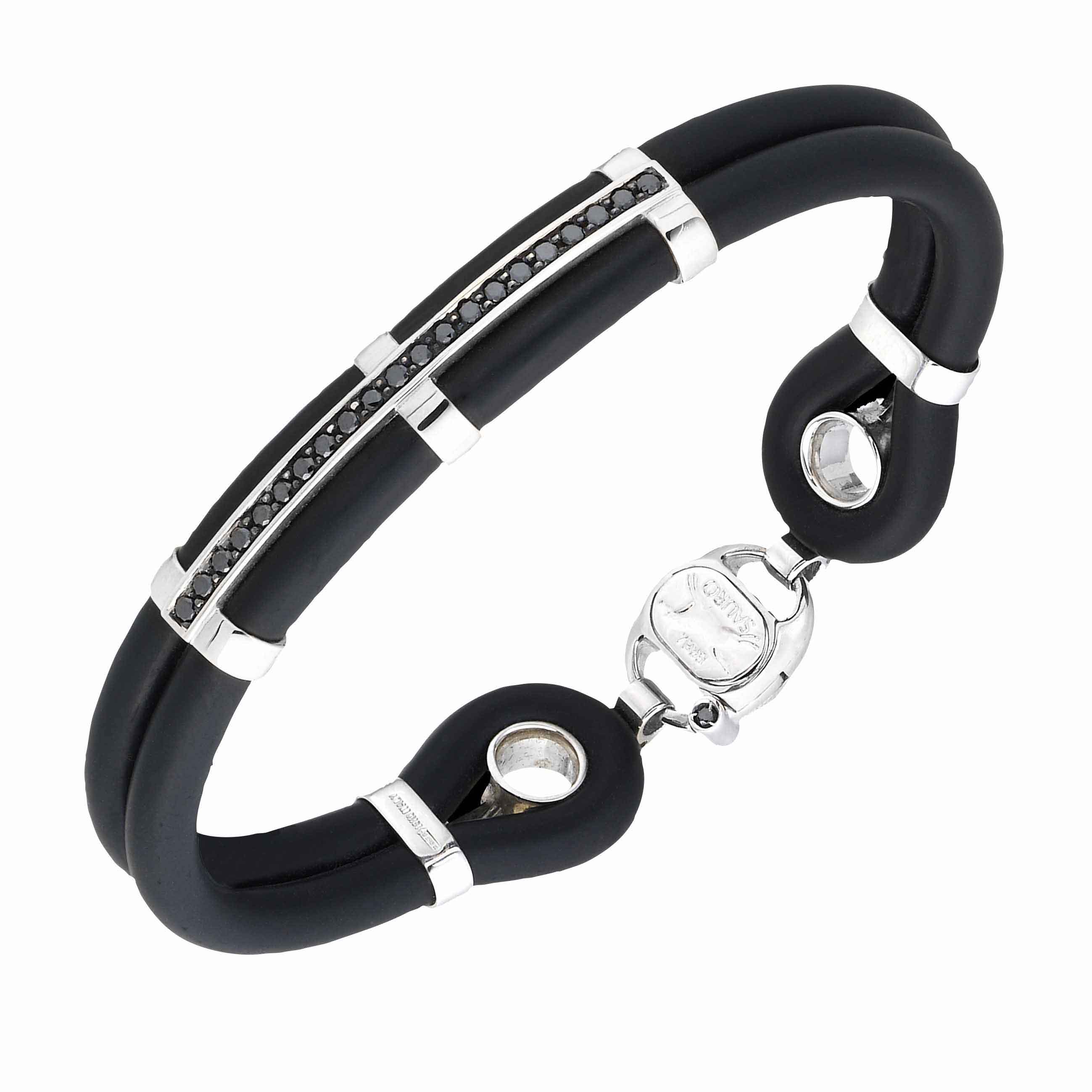 Bracelet en caoutchouc OEM/ODM, bijoux en argent 925, vente en gros, depuis 20 ans