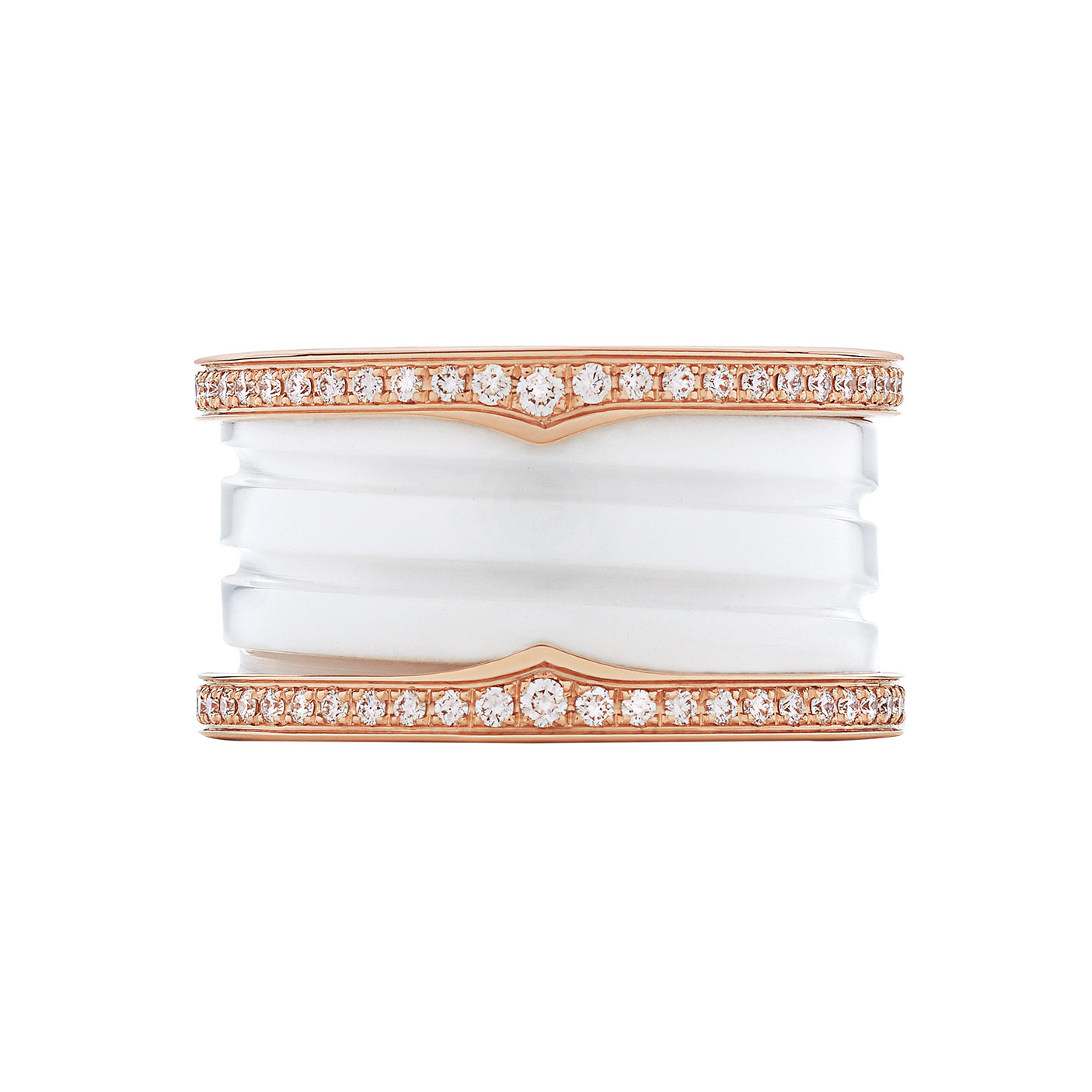 Wholesale OEM women ring in OEM/ODM Jewelry white ceramic and 18k rose gold vermeil on 925 silver jewelry manufacturer