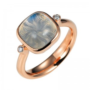 Offerto anello placcato in oro rosa su misura, produttore di gioielli con placcatura in oro dal design intricato