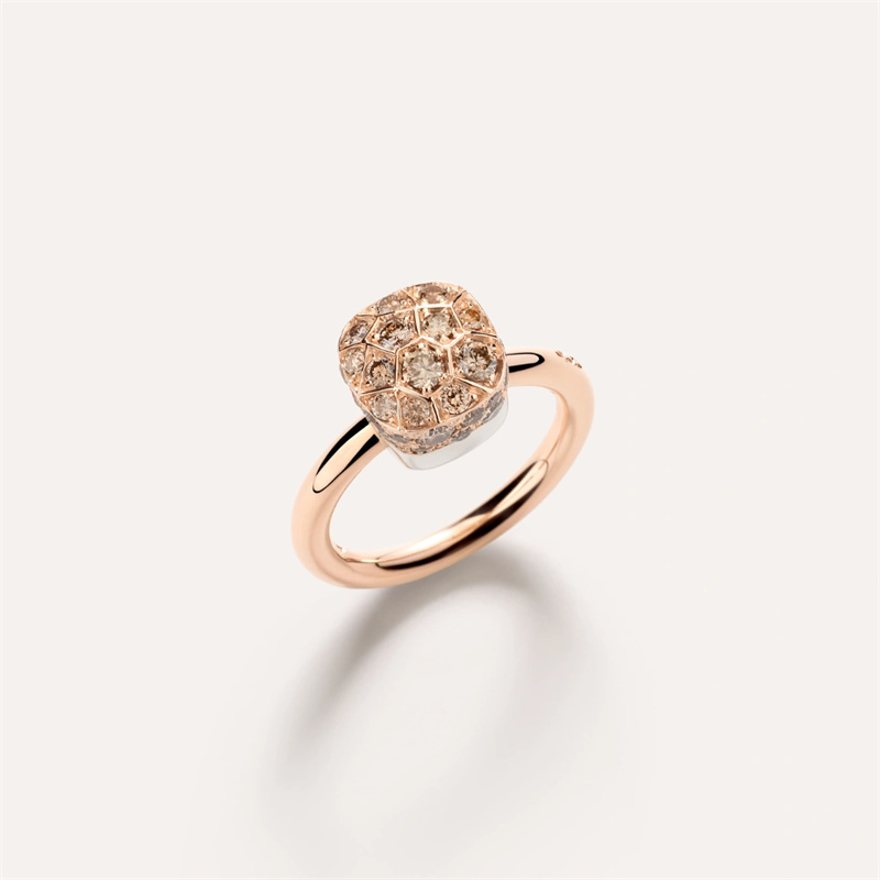 Produksi perhiasan cincin kustom vermeil rose gold 18 karat dialihdayakan